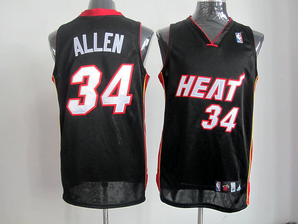 NBA Miami Heat 34 Ray Allen Authentic Black Jersey